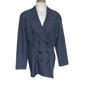 Vintage La Belle Women's Blue Blazer‎  Double-Breasted Buttons Size 12